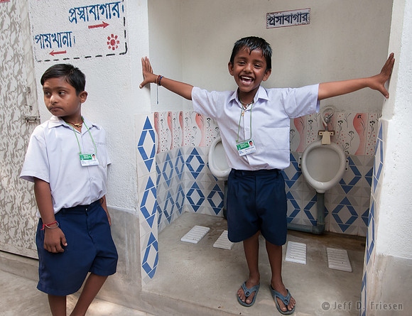 Boys at toilet block