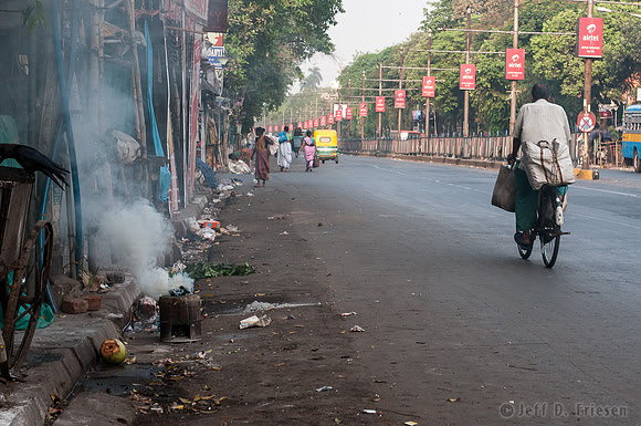 Morning Kolkata Street Scene